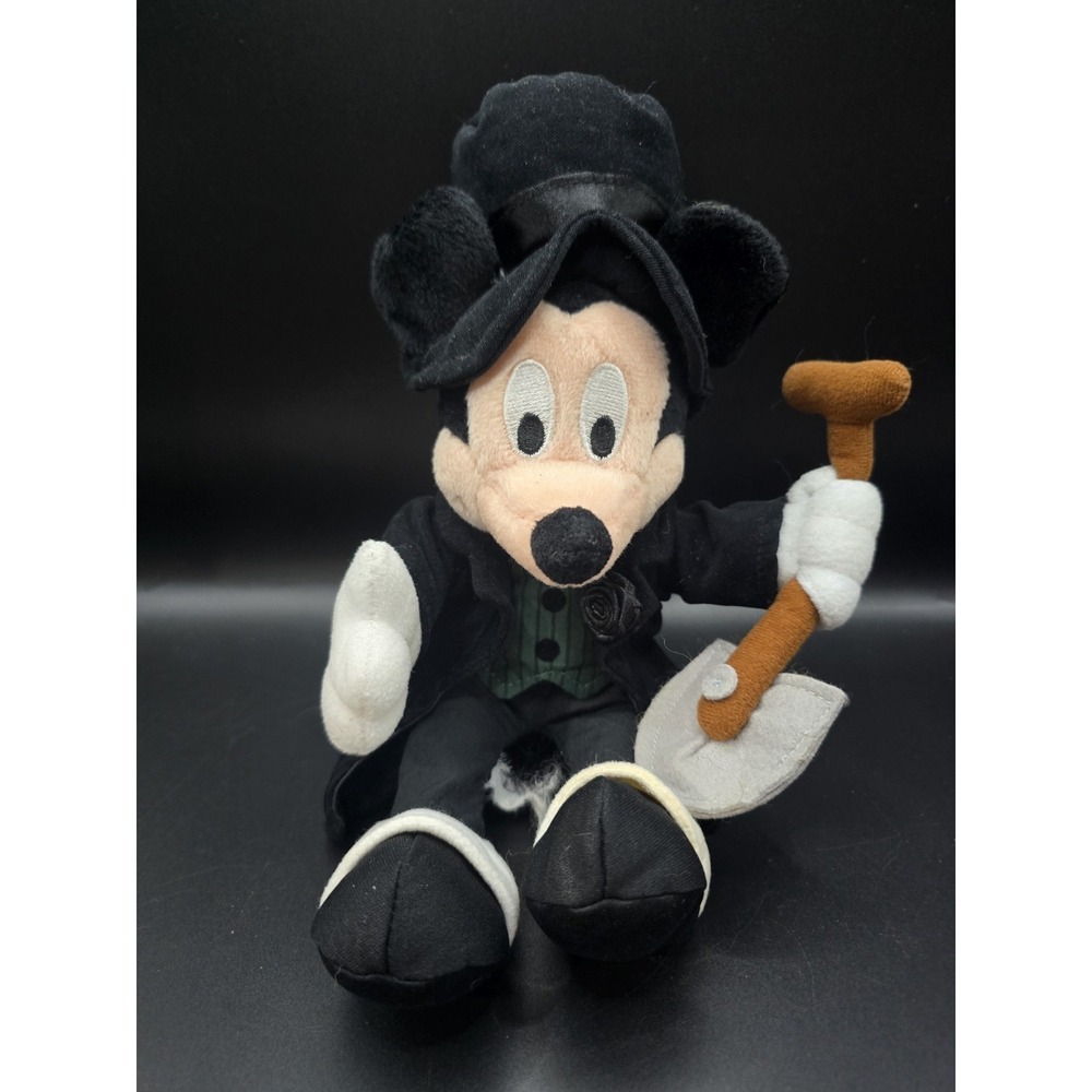 Vtg DISNEY HAUNTED MANSION MICKEY MOUSE BEAN BAG PLUSH GRAVE DIGGER Damaged Tag